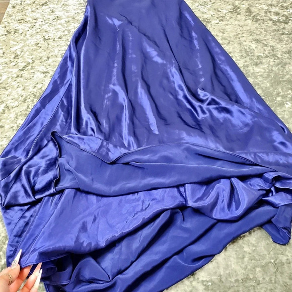 A.B.S. by Allen Schwartz Purple Satin Maxi Formal Dress - Picture 7 of 9